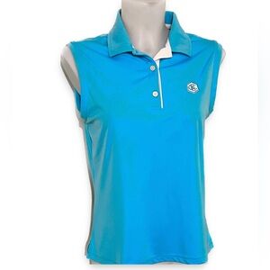 FootJoy Blue Sleeveless Polo Shirt Size Large